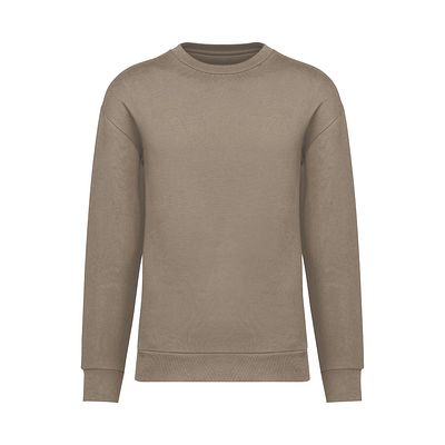 Sudadera ecorresponsable cuello redondo y hombros caídos felpa perchada unisex